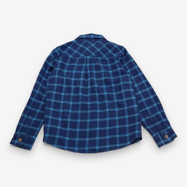 Blue check long sleeve shirt