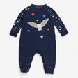 Footless sleepsuit navy owl and stars