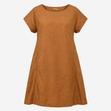 Warm Brown Terracotta 100% Linen Short Sleeve Side