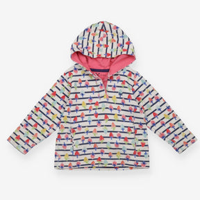 Sweater Half Button Navy Stripe with Strawberry Ap