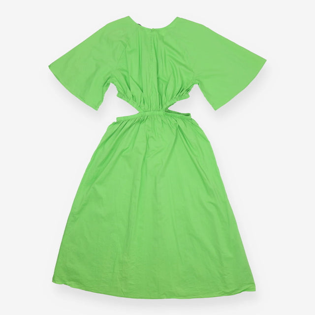 Bright green cut out waist midi sundress