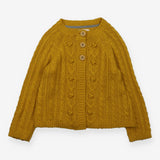 Cardigan yellow knit with three big buttons