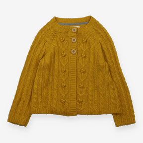 Cardigan yellow knit with three big buttons