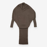 AllSaints Khaki Ribbed Batwing Cowl Neck Jump