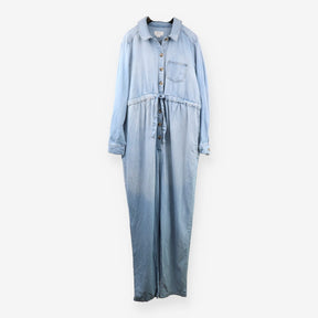 Seraphine Soft Denim Maternity Jumpsuit