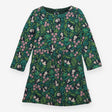 Jersey Dress Green with Pandas and Flowers