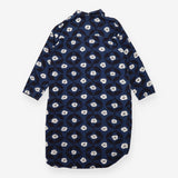 Dark Blue Floral Viscose Blend Shirt Dress