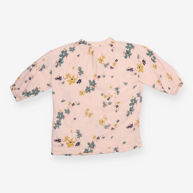 Dress muslin LS flowers pink