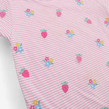 T-Shirt Pink Stripe Strawberries
