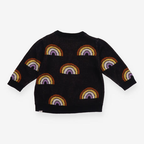 Sweater knit black rainbow 