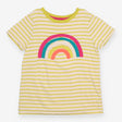 Tee Light Green and Cream Stripe with Rainbow