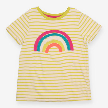 Tee Light Green and Cream Stripe with Rainbow