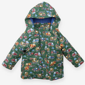 Coat 4 in 1 Green with Road Work Vehicles