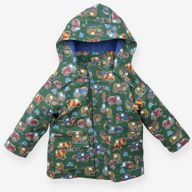 Coat 4 in 1 Green with Road Work Vehicles