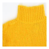 Yellow oversize knitted mohair rollneck sweater