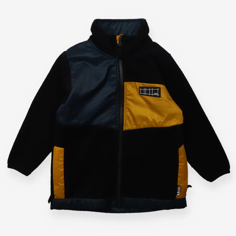 Jacket Fleece Zip Up Black and Yellow