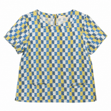 Top Readymoney Blue Yellow Printed Cotton Viscose 