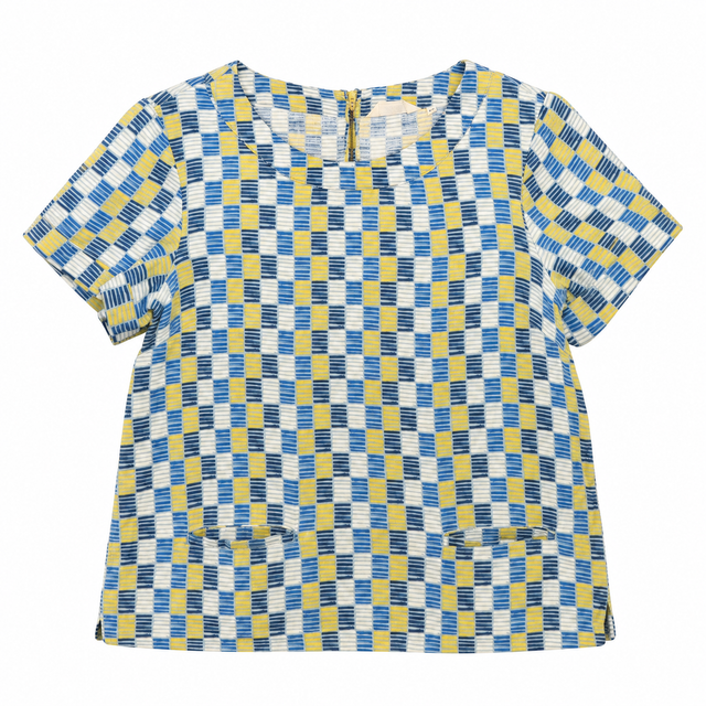 Top Readymoney Blue Yellow Printed Cotton Viscose 