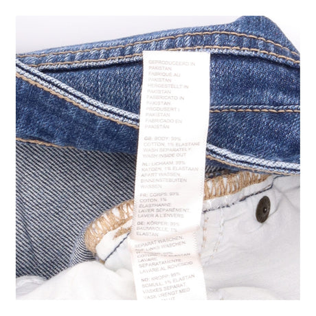 Shorts Blue Denim Turn Up Knee Length Jean Shorts