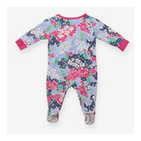 Floral and Green Parrots Sleepsuit 