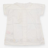 Blouse white peter pan collar spots on hem