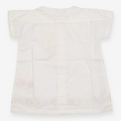 Blouse white peter pan collar spots on hem