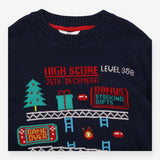 Sweater Knit Navy High Score Christmas