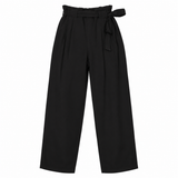 Trousers High Waist Tailored Black Tapered Leg