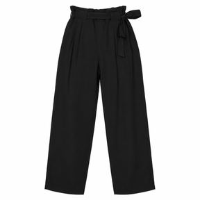 Trousers High Waist Tailored Black Tapered Leg