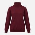 Plum Burgundy Viscose Cotton Stretch High Neck Lon