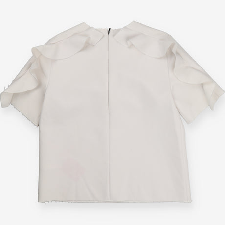 MSGM Off White Ruffle Sleeve Blouse