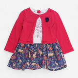 Dress Pink Cardigan and Cord Skirt with Woodland A