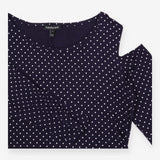 Isabella Oliver Navy Polka Dot Cut‑Out Long Sleeve