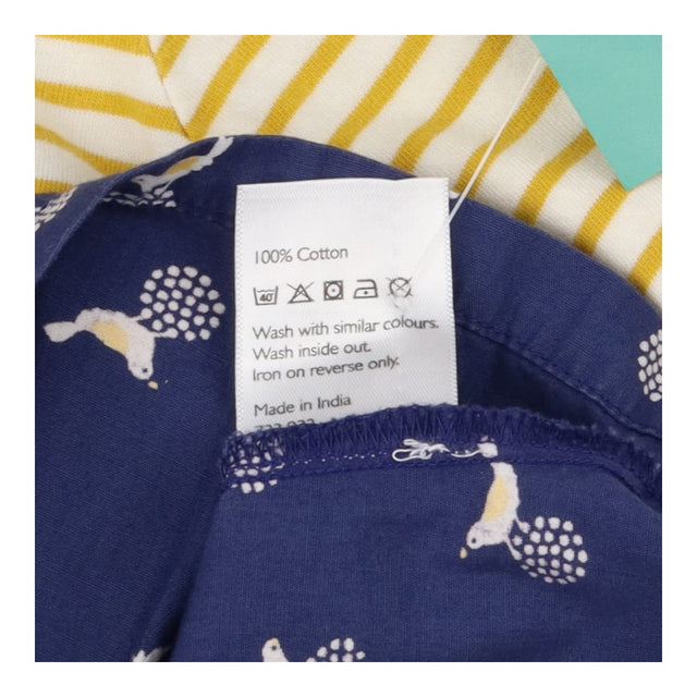 Dress Long Sleeved Yellow Stripe with Birds