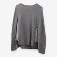 Rubi Grey White Sweater Premium Knit zip detail