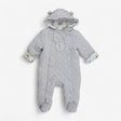 Pramsuit Jersey Quilted Grey with Elephant Lining