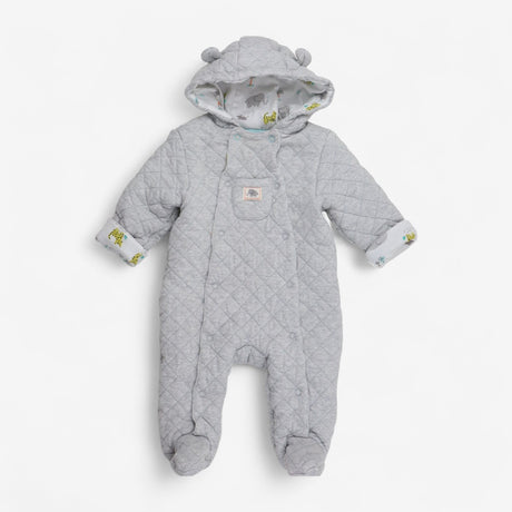 Pramsuit Jersey Quilted Grey with Elephant Lining