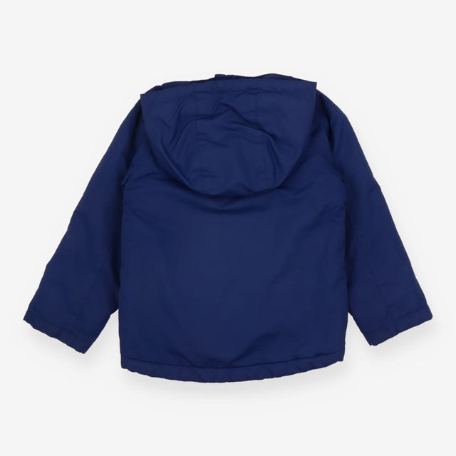 Coat Fleece Lined Navy with Striped Zip Pulls