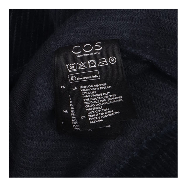 Dress Navy Blue Corduroy Long Sleeve Patch Pocket