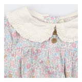 Bodysuit Long Sleeved White Collared Floral