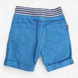 Yacht Shorts Bright Blue with Ticking Stripe Waist
