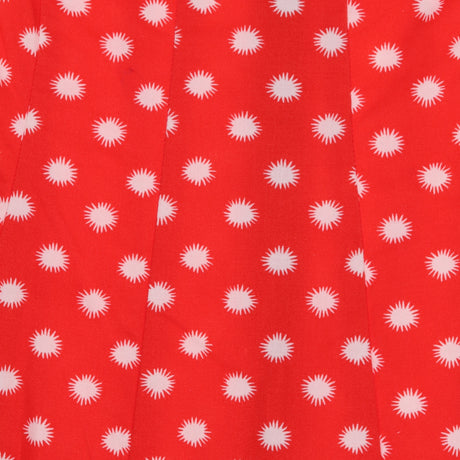 Red White Sunburst Cotton Sundress Sleeveless Fit 