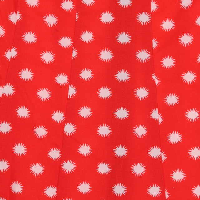 Red White Sunburst Cotton Sundress Sleeveless Fit 