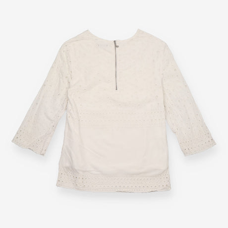 White 100% Cotton Broderie Anglaise Long Sleeve To