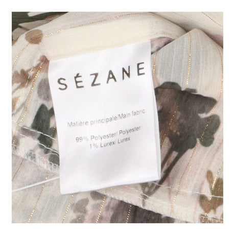 Semi‑Sheer Layered Blouse with Metallic Thread Det