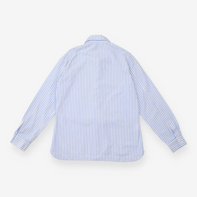 Striped Cotton Shirt Blue White Tie Waist