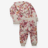Hoodie and Jogger Set Cream Floral