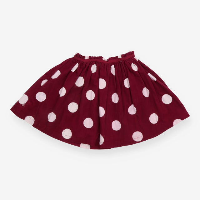 Skirt cord plum with white spots