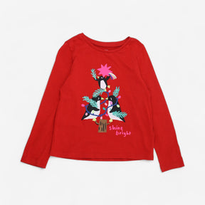 Penguin Christmas tree LS tee shine bright 