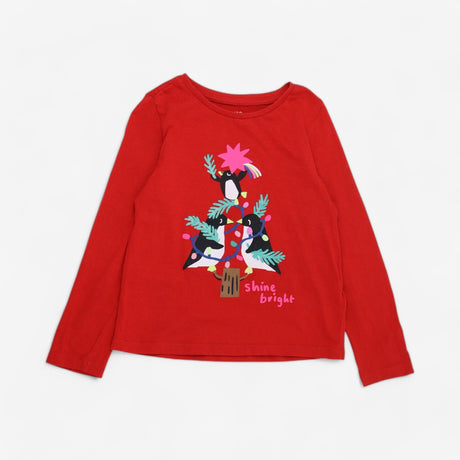 Penguin Christmas tree LS tee shine bright 